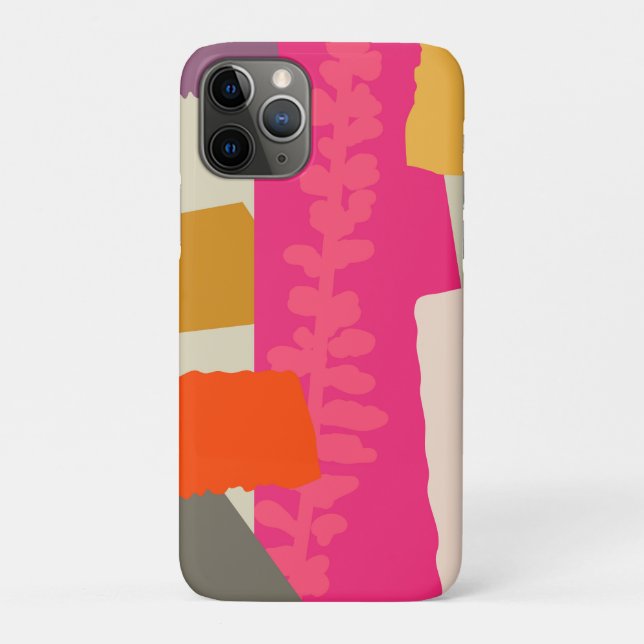 Modern  Botanical Silhouette Artistic Colour Block Case-Mate iPhone Case (Back)
