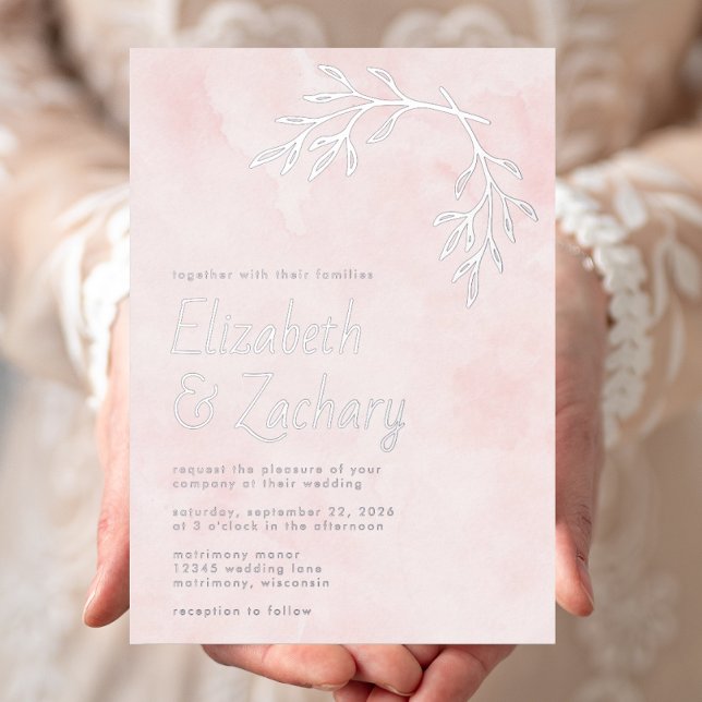 Modern Botanical Silver Blush Pink Wedding (Creator Uploaded)