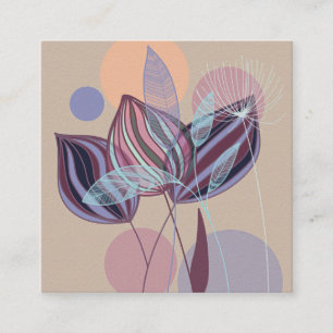Modern Botanical Square Business Card
