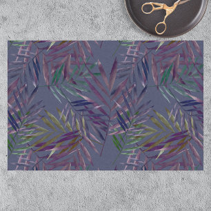 Modern Botanical Stylised Palm Leaves on Purple Tissue Paper