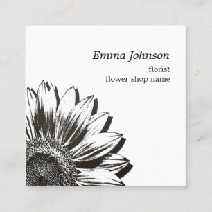 Modern Botanical Sunflower Professional Branding Square Business Card