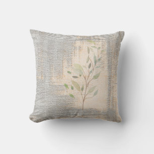 Modern Botanical Textured Abstract Throw Pillow