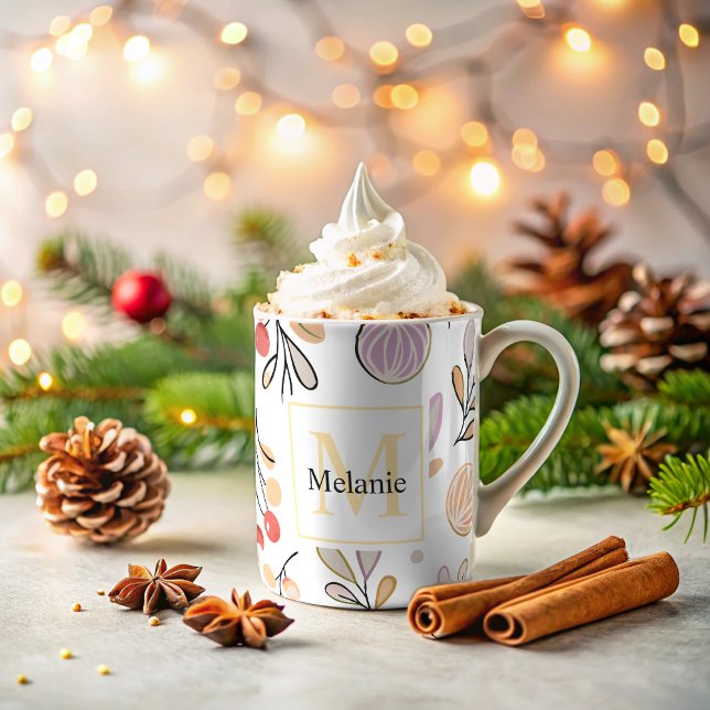 modern Botanical watercolor Monogram holidays Coffee Mug (Creator Uploaded)