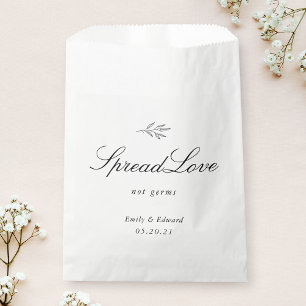 Modern Botanical Wedding Bridal Shower Face Mask Favour Bag