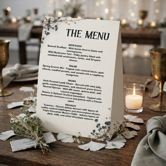 Modern Botanical Wedding Menu ,Wedding Menu  (Creator Uploaded)