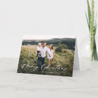 Modern botanicalr 1 photo Christmas elegant script