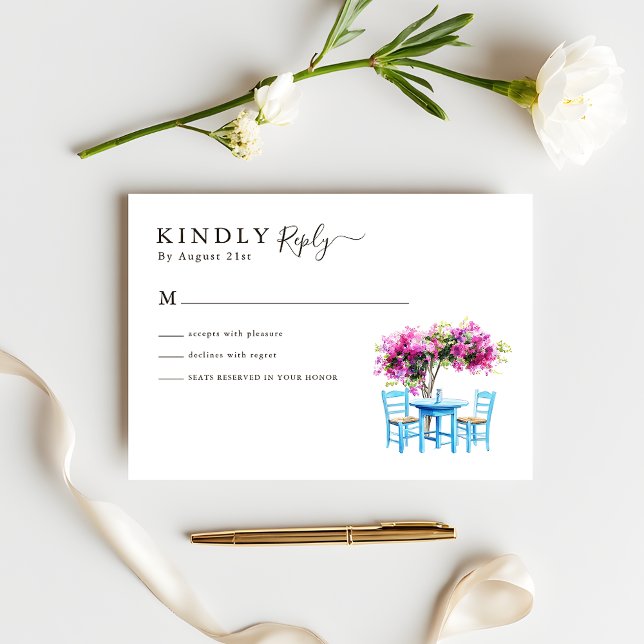 Modern Bougainvillea Destination Wedding RSVP Card (Creator Uploaded)