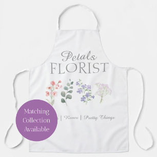Modern Boutique Florist Business Branding Apron