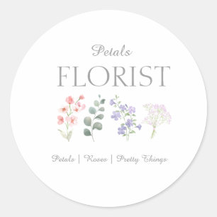Modern Boutique Florist Business Branding Classic Round Sticker