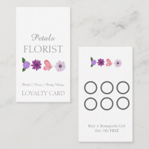 Modern Boutique Florist Business Branding Loyalty Card