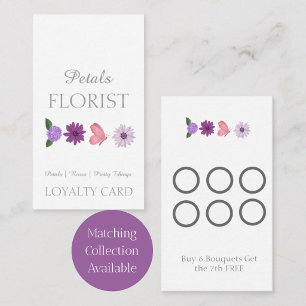 Modern Boutique Florist Business Branding Loyalty Card