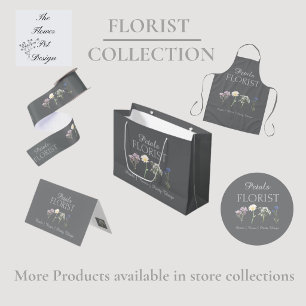 Modern Boutique Florist Business Branding Pockets Long Apron