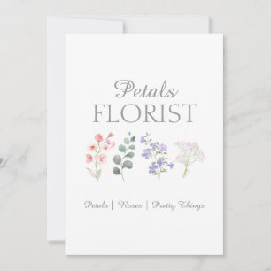 Modern Boutique Florist Business Branding Thank You Card