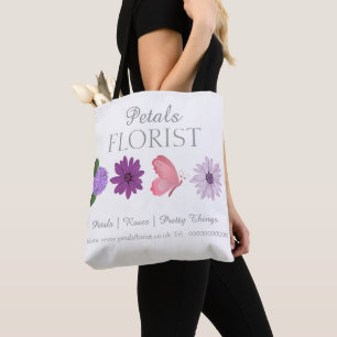 Modern Boutique Florist Business Branding Tote Bag