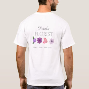 Modern Boutique Florist Business Branding Uniform T-Shirt