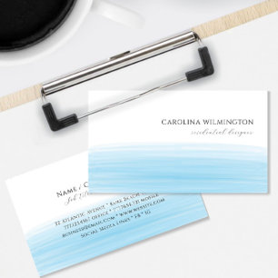 Modern Boutique Sky Blue Watercolor Business Enclosure Card