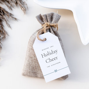Modern Bow Simple Minimal Holiday Cheer Gift Tags