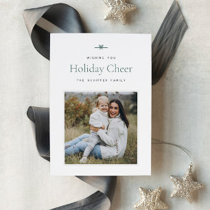 Modern Bow Simple Minimal Photo Holiday Card