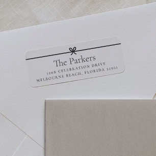 Modern Bow   Simple Minimal Return Address Label