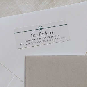 Modern Bow Simple Minimal Return Address Label