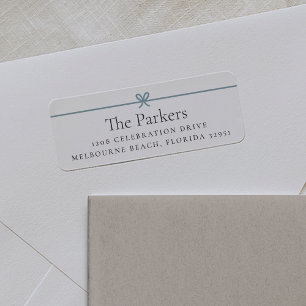 Modern Bow   Simple Minimal Return Address Label