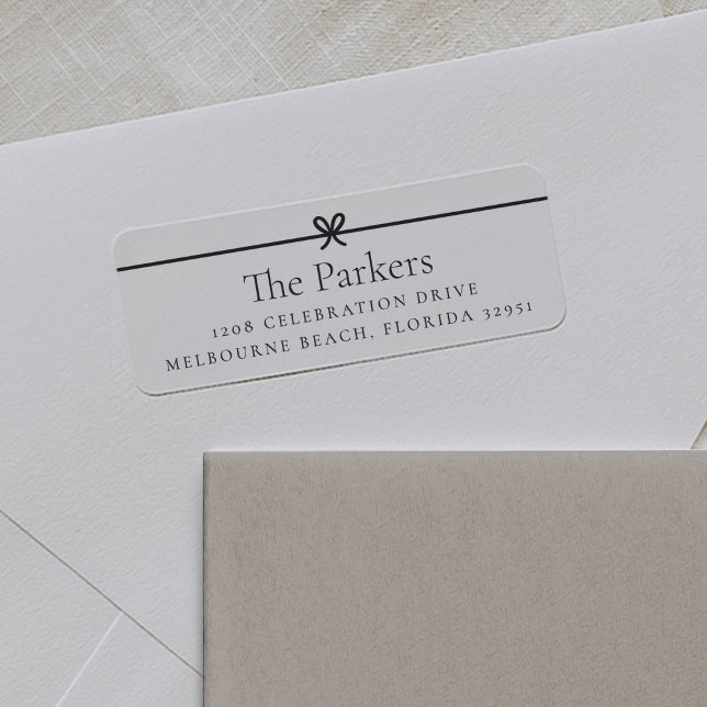 Modern Bow | Simple Minimal Return Address Label (Creator Uploaded)