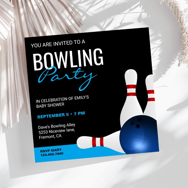 Modern Bowling Baby Shower Invitation (Creator Uploaded)