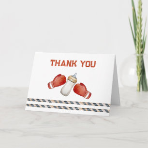 Modern Boxing Little Champion Baby Shower Thank You Card