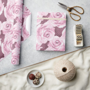Modern Boxy Floral Seamless Pattern Gift Wrap Pape