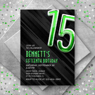 Modern Boys' 15th Birthday Invitation