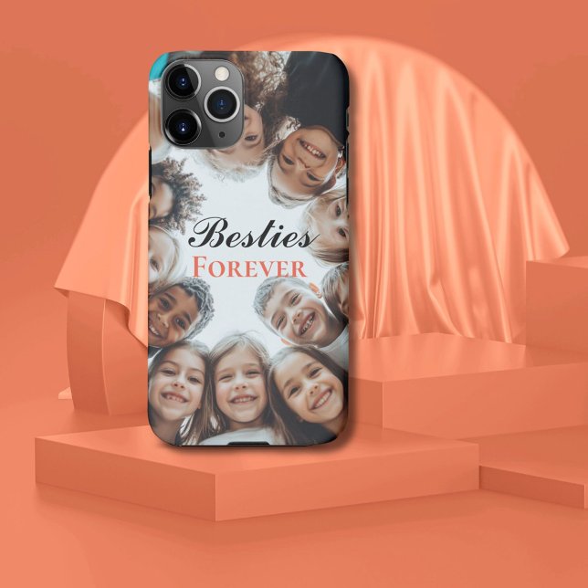 Modern Boys & Girls Photo Besties Forever Quote iPhone Case (Creator Uploaded)