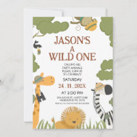 Modern Boys Safari Photo Wild One Birthday