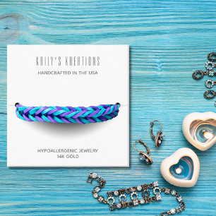 Modern Bracelet Display White Square  Square Business Card