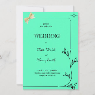 Modern Branch Border Design Invitation