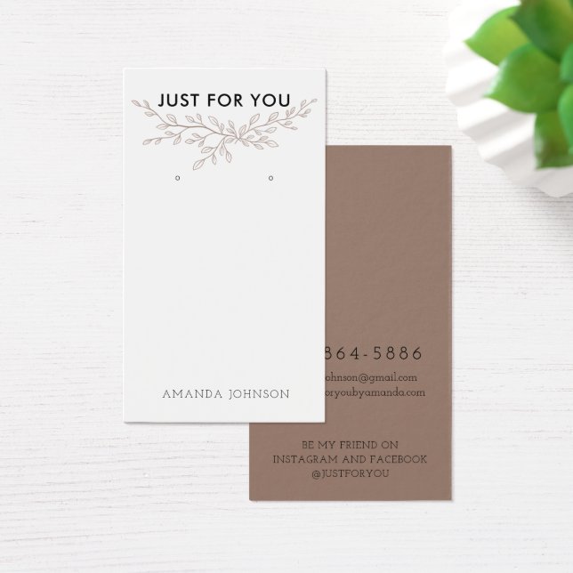 Modern Branch Earthy Earring Display Card (Desk)