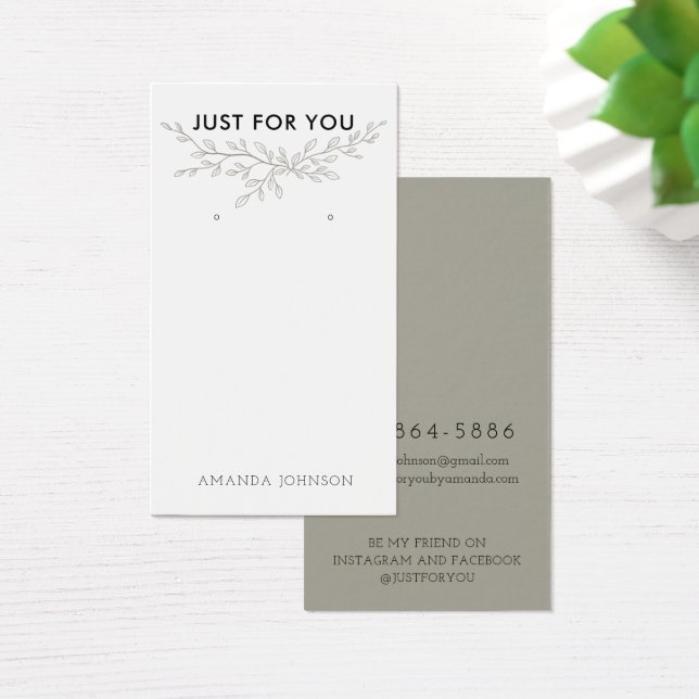 Modern Branch Earthy Earring Display Card (Desk)