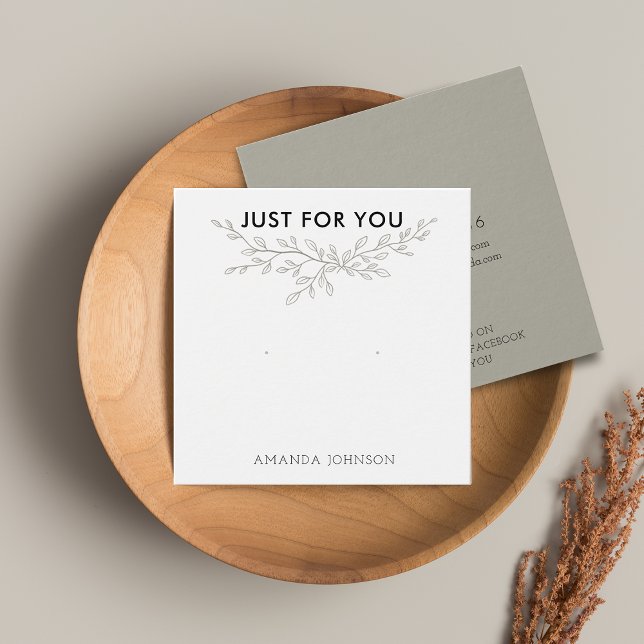 Modern Branch Earthy Stud Earring Display Card (Stud Earring Display Card With Modern Branch Earthy Green)