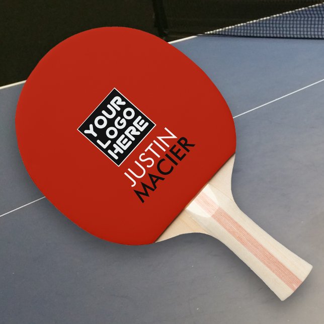 Modern Brand Logo Image Red Custom Name Ping Pong Paddle (Creator Uploaded)