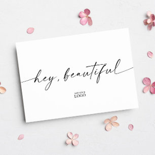 Modern Branded Hey Beautiful Thank You Card