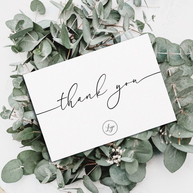 Modern Branded Thank You With Your Logo Card (Creator Uploaded)