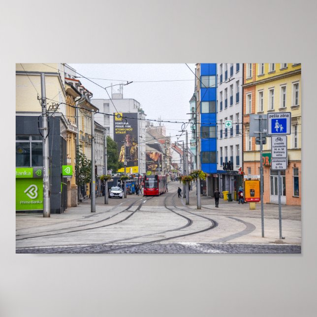 Modern Bratislava Street, Slovakia Poster (Front)