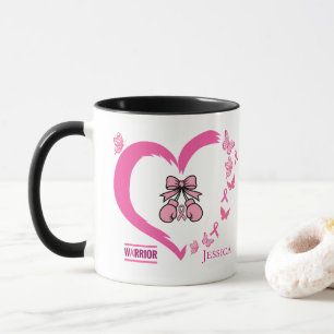 Modern Breast Cancer Warrior Customisable Name Mug