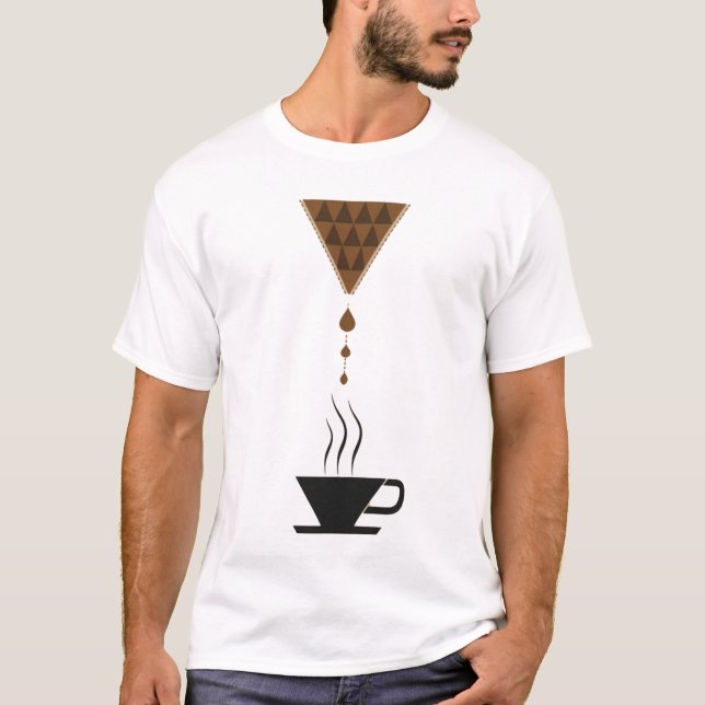Modern Brew | Geometric Minimalist Pour Over Coffe T-Shirt (Front)