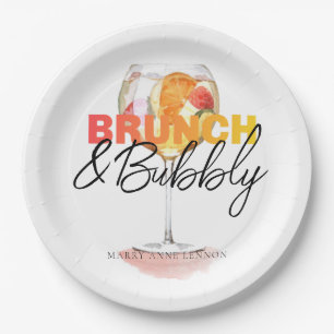 Modern Bridal Brunch and Bubbly Paper Plate