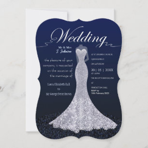 Modern bridal dress wedding invitation Postcard