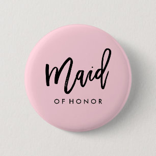 Modern Bridal Party Maid of Honour 6 Cm Round Badge
