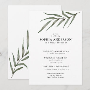 Modern Bridal Shower Botanical Eucalyptus Boho Invitation