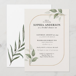 Modern Bridal Shower Botanical Eucalyptus Boho Invitation