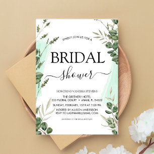 Modern Bridal Shower Botanical Eucalyptus Boho  Invitation