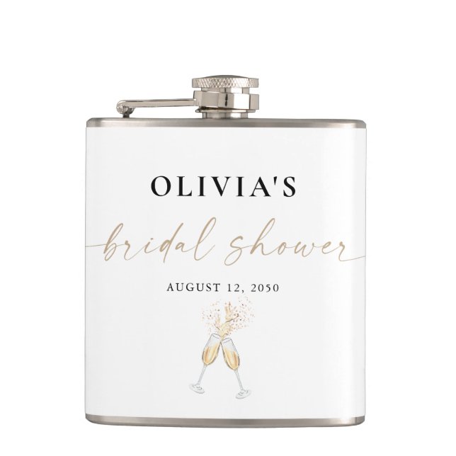 Modern Bridal Shower Flask (Front)